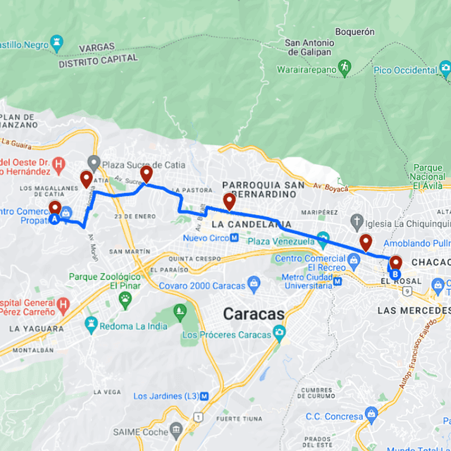 Buses publicitarios en Caracas Ruta de Bus: Propatria - Chacaíto, Chacao