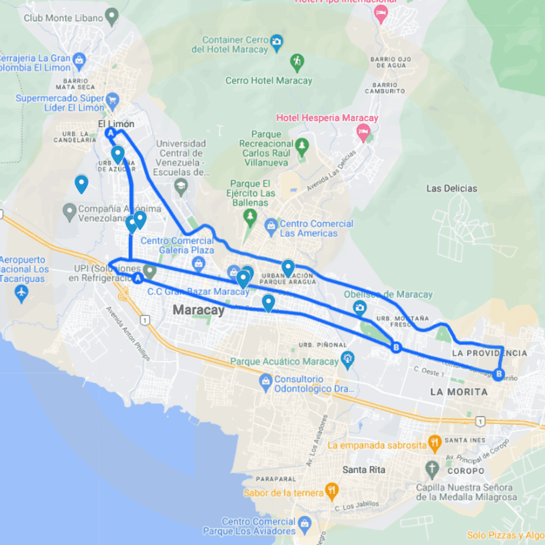 Maracay Ruta de Bus 6: Los Jabillos - Terminal de Pasajeros