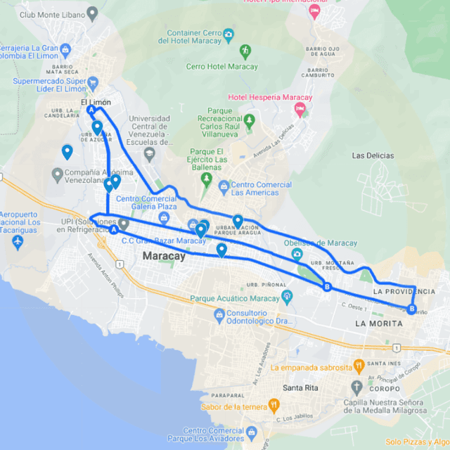 Buses publicitarios en Maracay Ruta de Bus 6: Los Jabillos - Terminal de Pasajeros