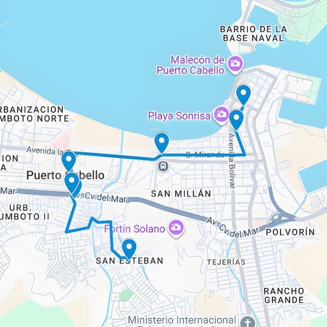 Buses publicitarios en Puerto Cabello Ruta de Bus 1: San Esteban-Plaza Bolivar