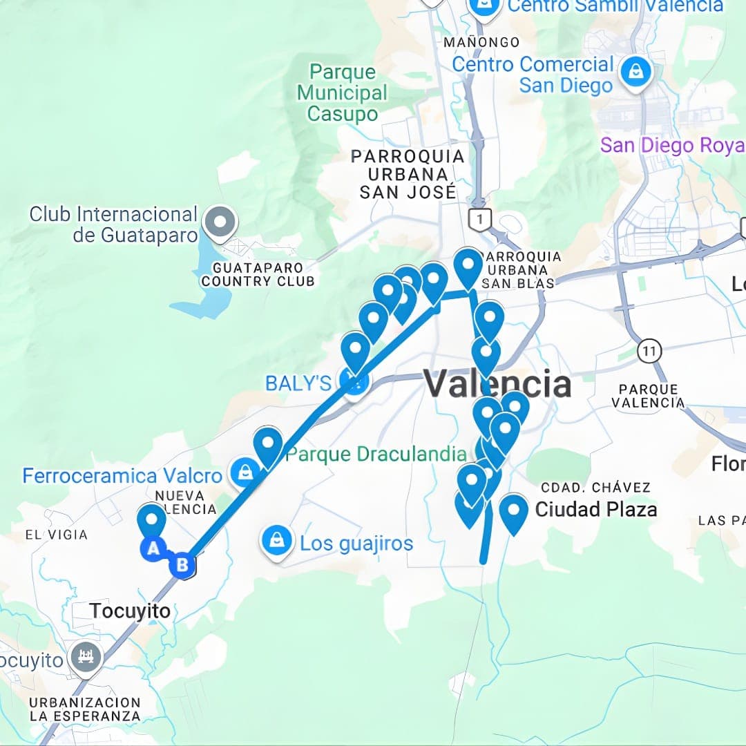 Valencia Ruta 10: Lomas del Sur - Universidad Arturo Michelena