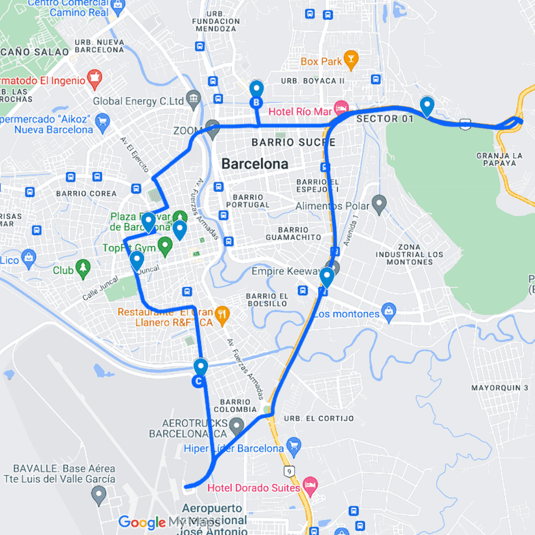 Anzoátegui Ruta 3: Terminal de Barcelona - 5 de Julio