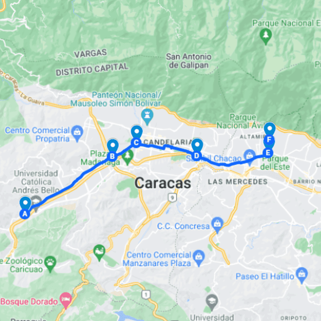 Buses publicitarios en Caracas Ruta de Bus 8: Antímano - Parque Cristal, Chacao