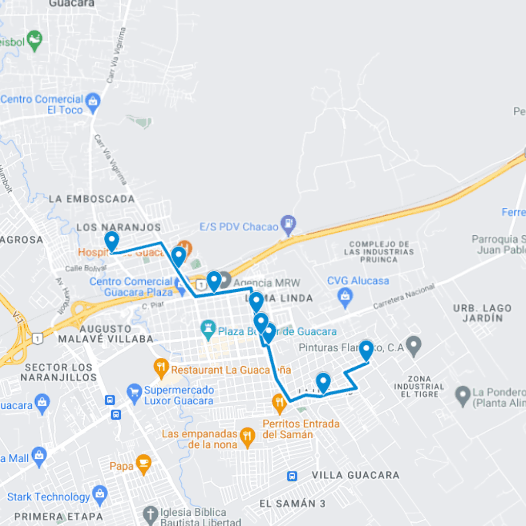 Guacara Ruta de Bus 12: Macario Escorcha-Hospitales
