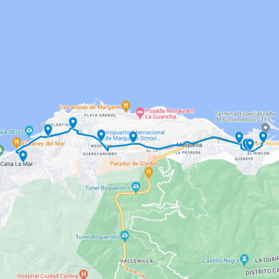 La Guaira Ruta de Bus A: Catia La Mar-Plaza El Cónsul