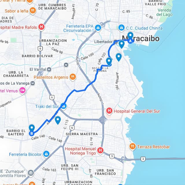 Buses publicitarios en Maracaibo Ruta 6: Av. Libertador - Zona Industrial