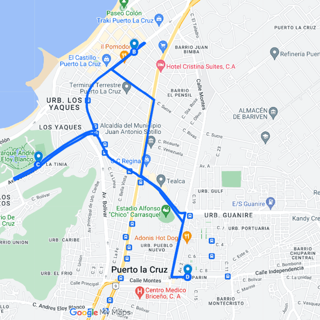 Buses publicitarios en Puerto La Cruz Ruta 2: Av. Universidad - 5 de Julio