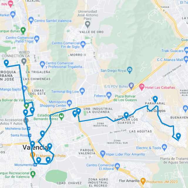 Buses publicitarios en Los Guayos Ruta de Bus 2: Uslar-Alicia Pietri de Caldera