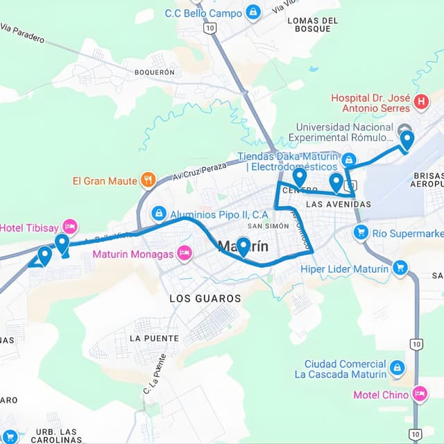 Buses publicitarios en Monagas Ruta de Bus Maturín 2: Las Terrazas-José Tadeo Monagas