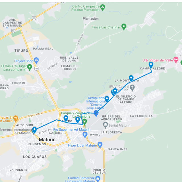 Buses publicitarios en Monagas Ruta de Bus Maturín 1: Campo Alegre-Terminal
