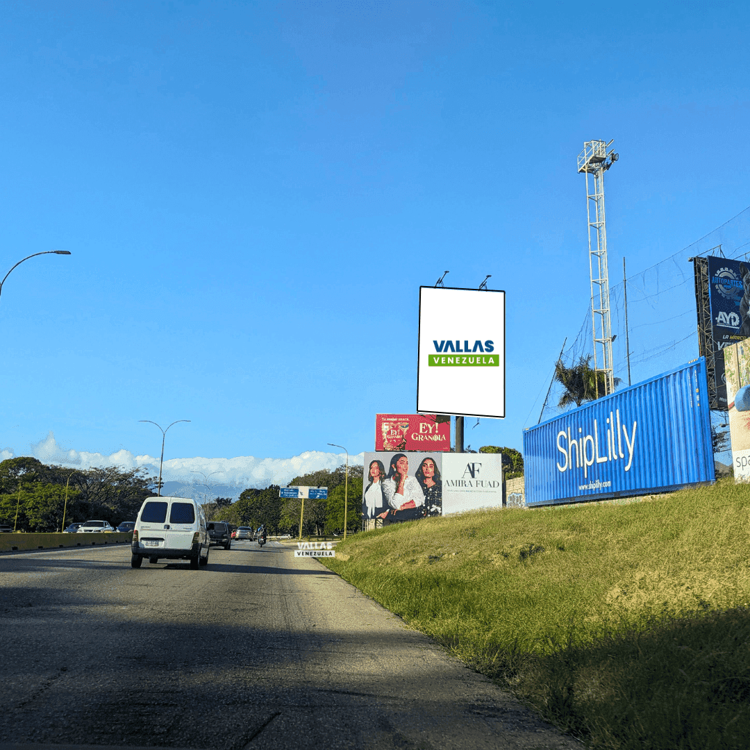 Autopista del Este, 200 m antes de distribuidor Trigal Sur. Sentido Valencia - Naguanagua. Valla Vertical 8 m x 12m