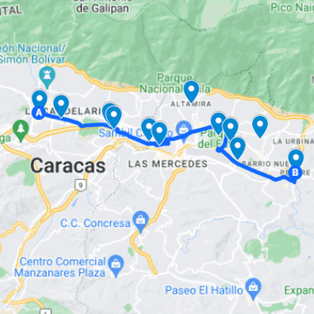 Buses publicitarios en Caracas Ruta 24: Torres del Silencio - Petare, Sucre