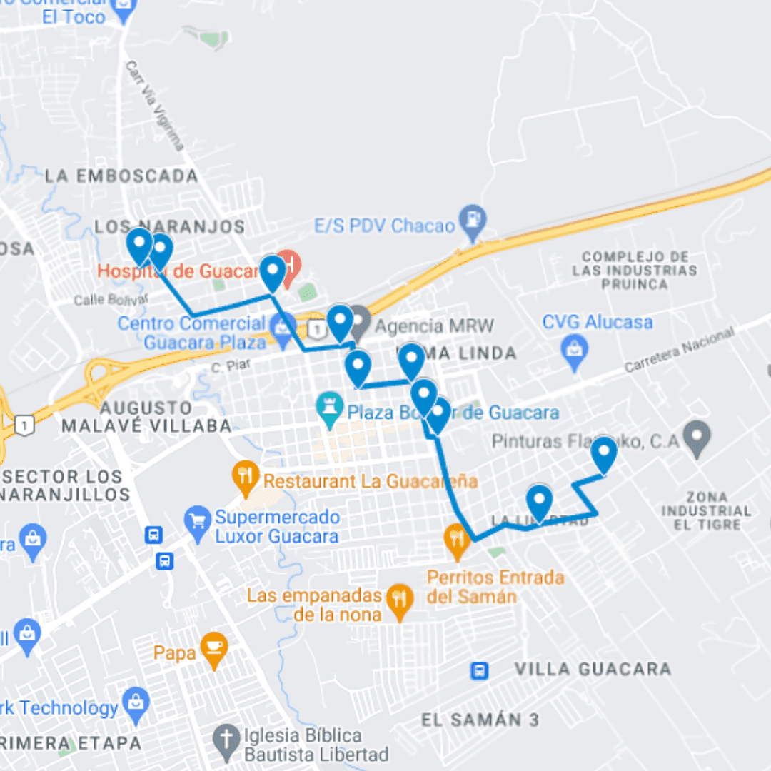 Guacara Ruta de Bus 1: Plaza Vigirima-Loma Linda