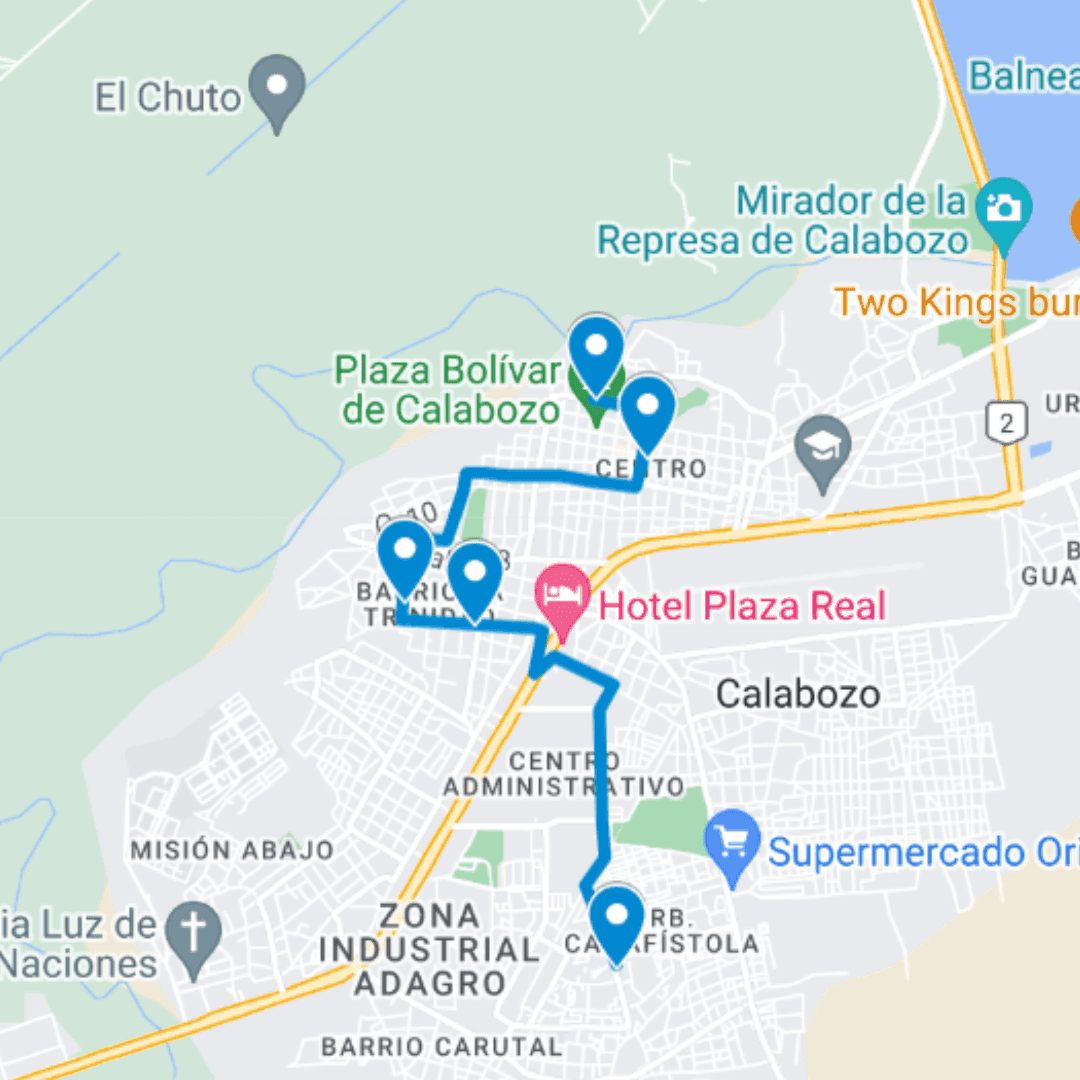 Calabozo Ruta de Bus A: Av.Fancisco de Miranda-Casco Colonial