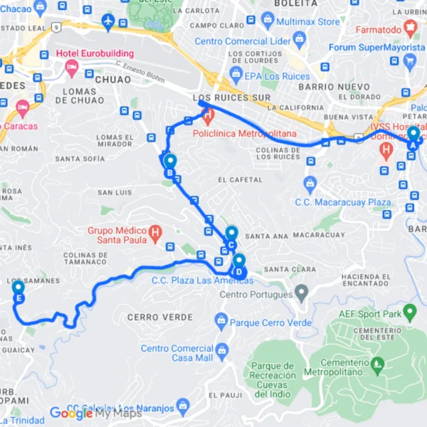 Caracas Ruta de Bus 11: Llanito Petare - Los Samanes