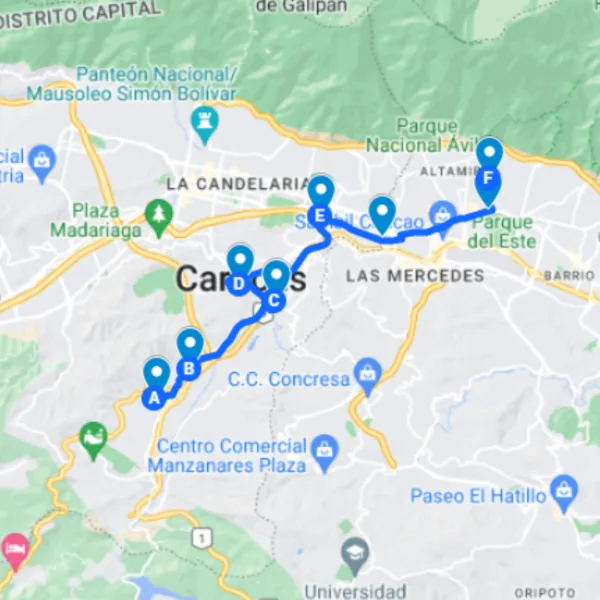 Caracas Ruta de Bus 14: Coche - Parque Cristal