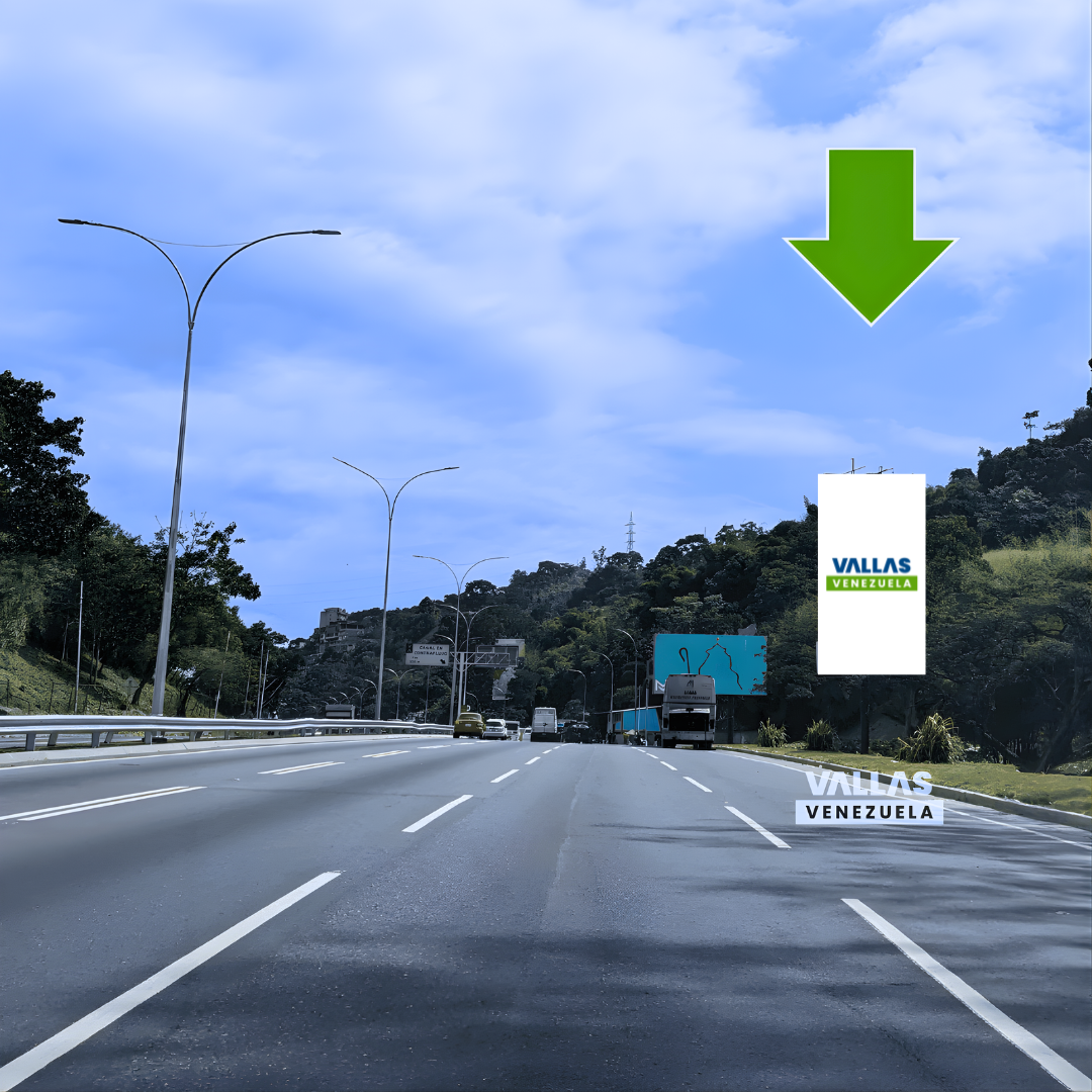 MP-C130 Valla publicitaria en Miranda - Inicio Autopista Guarenas - Guatire, Distribuidor Universidad Metropolitana, Sentido Caracas, Valla Vertical de 6m x 12m