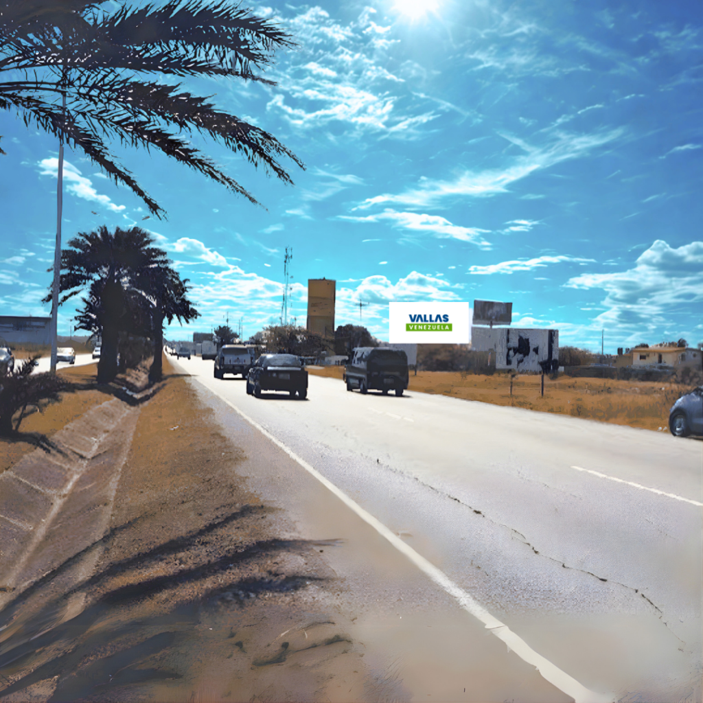 Valla publicitaria en Nueva Esparta - Entrada Urb. Nueva Segovia, Cruz del Pastel, vía Porlamar, Isla de Margarita. Valla Horizontal de 20m x 10m