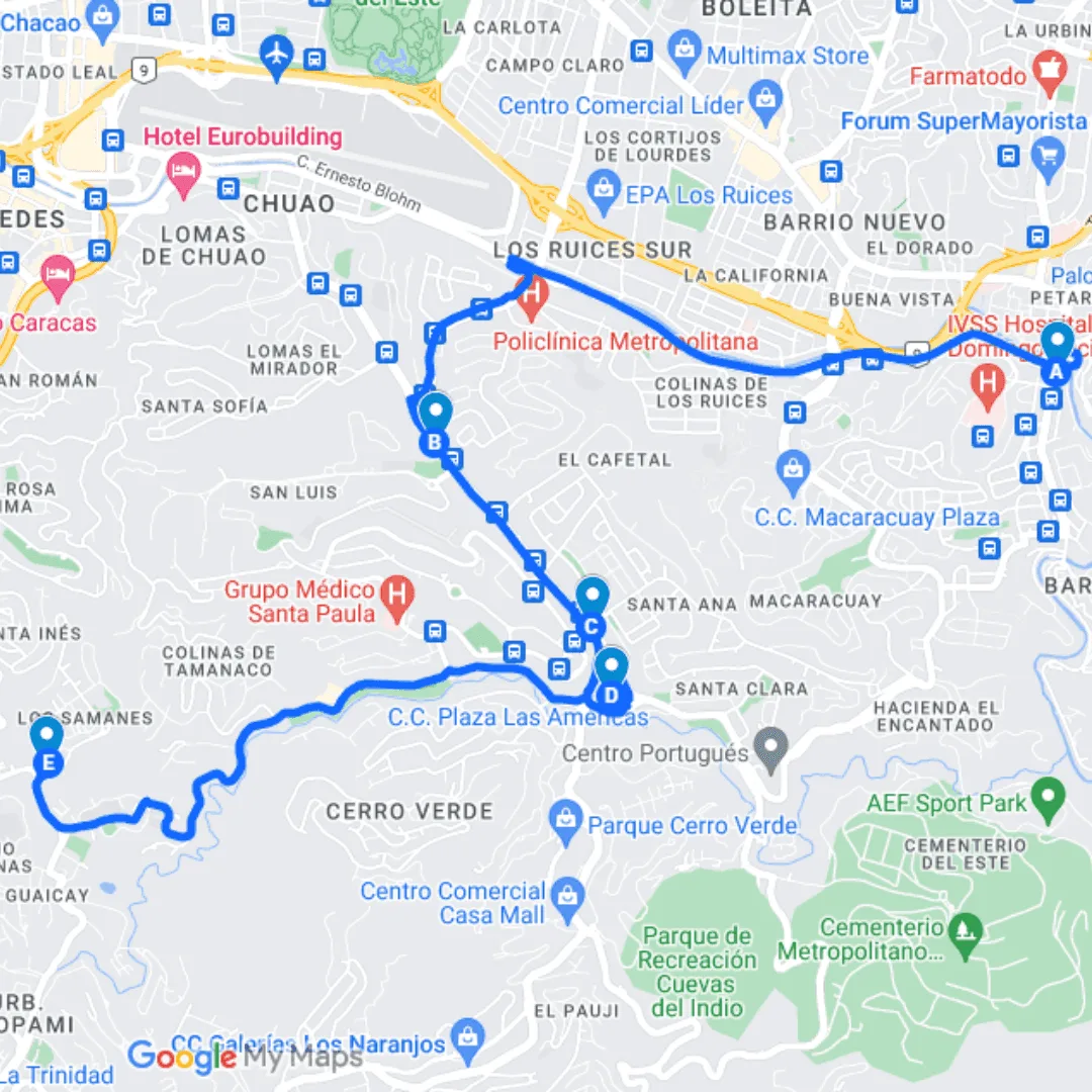 Caracas Ruta de Bus 11: Llanito Petare - Los Samanes
