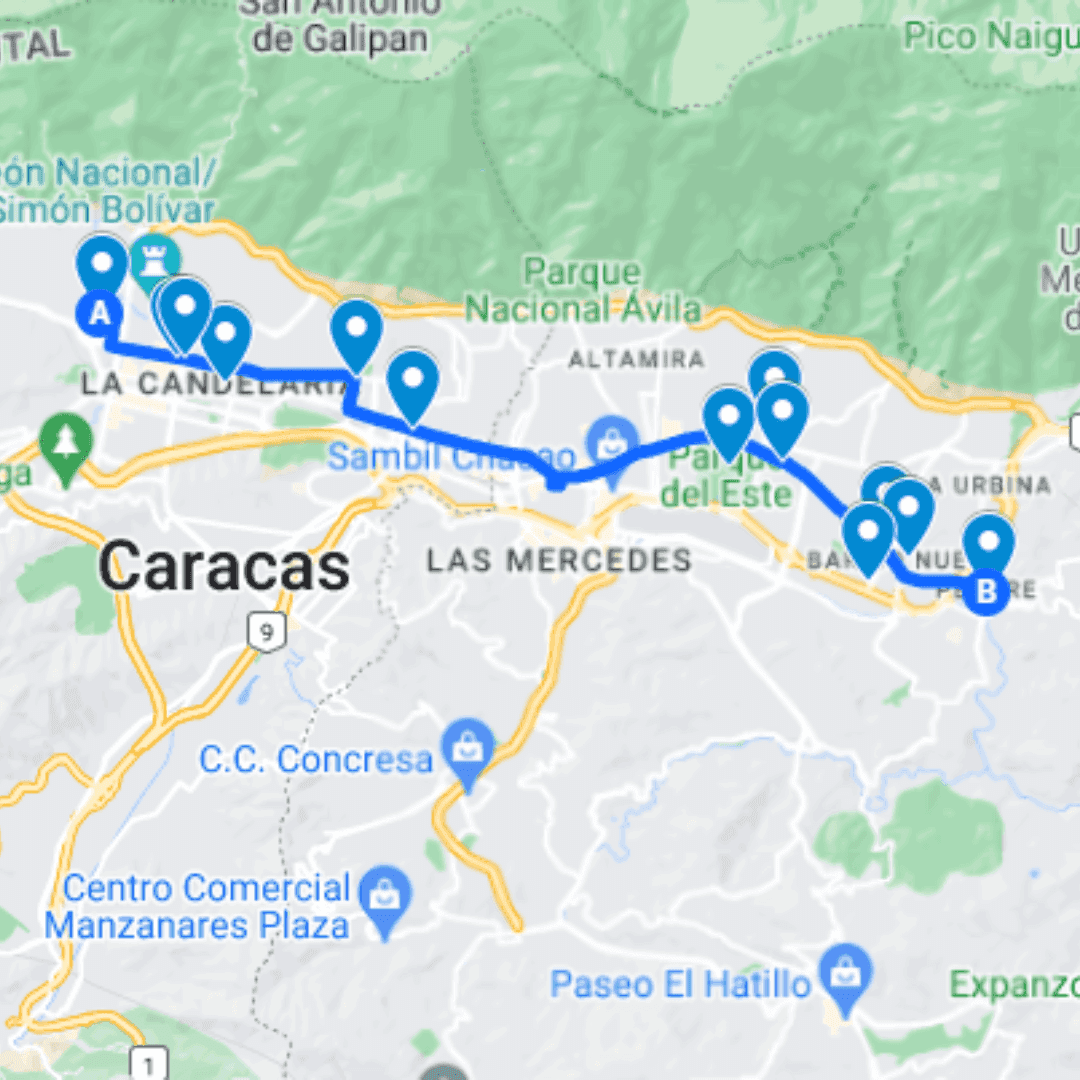 Caracas Ruta de Bus 21: La Pastora - Redoma de Petare
