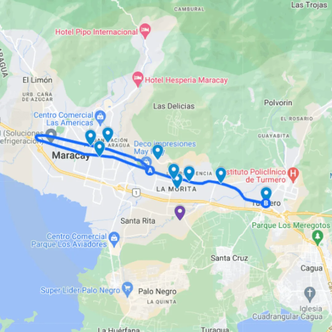 Maracay Ruta de Bus 7: Terminal de Pasajeros - Santa Rita