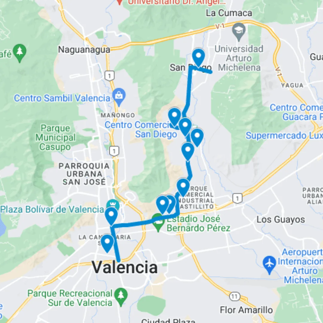 Carabobo Ruta 8: Pueblo de San Diego - Puente Santa Rosa