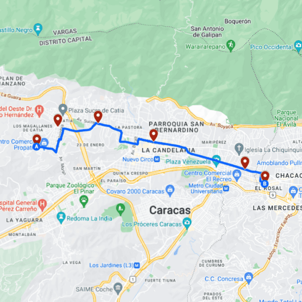 Caracas Ruta de Bus: Propatria - Chacaíto