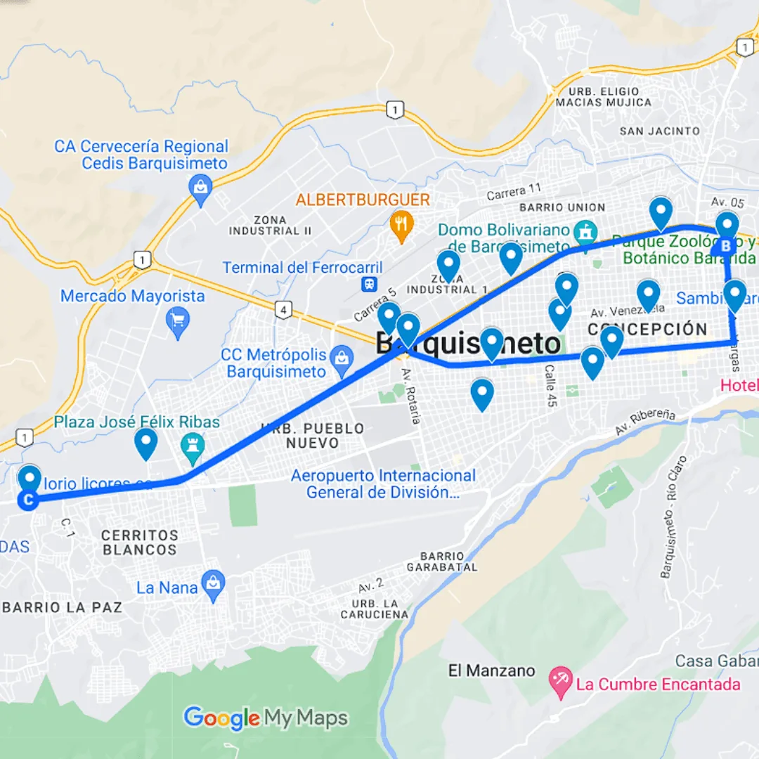 Barquisimeto Ruta 7: Inicio Av. Florencio Jiménez Oeste - Hospital Central Universitario