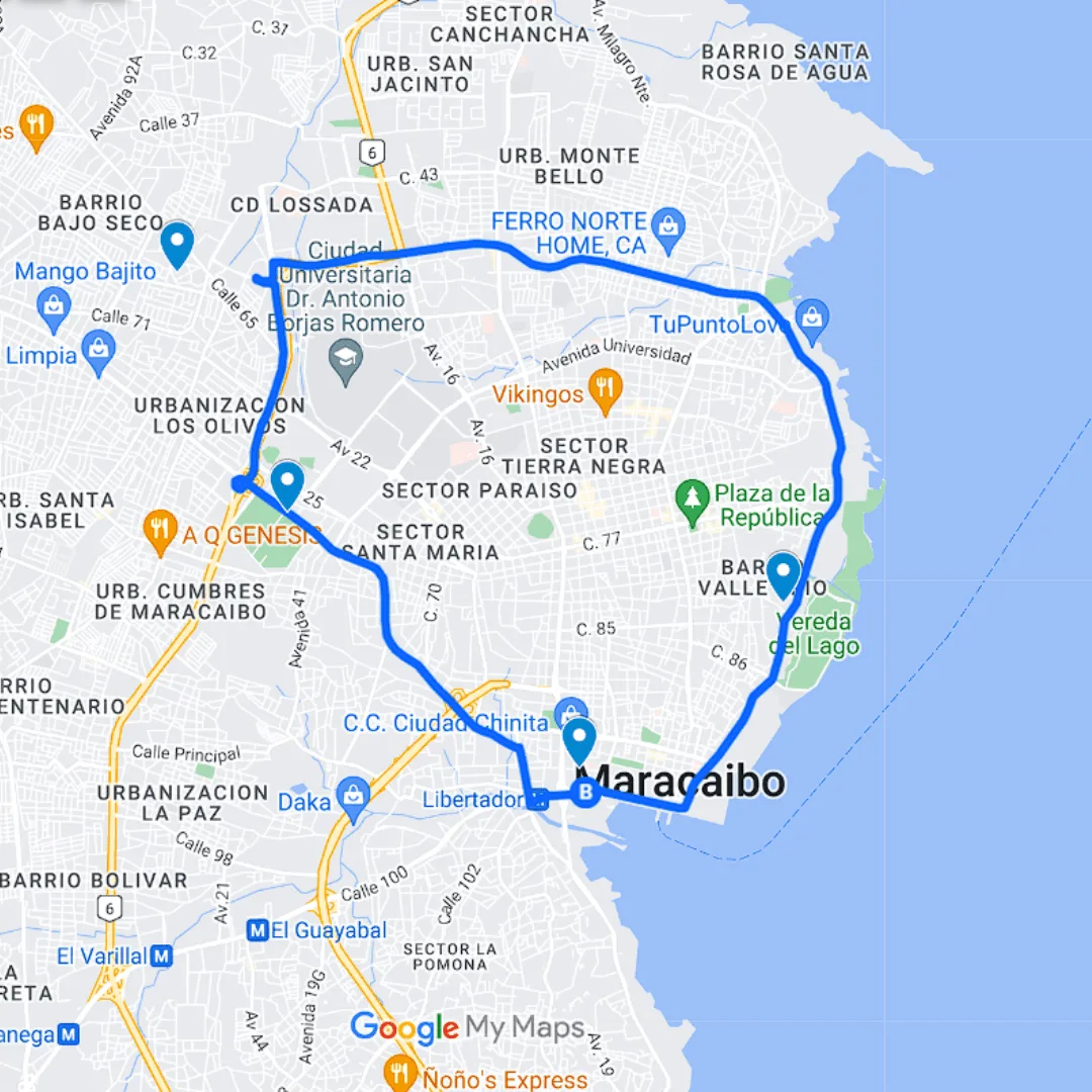 Maracaibo Ruta 3: Tribunales - La Victoria - Cementerio - La Limpia
