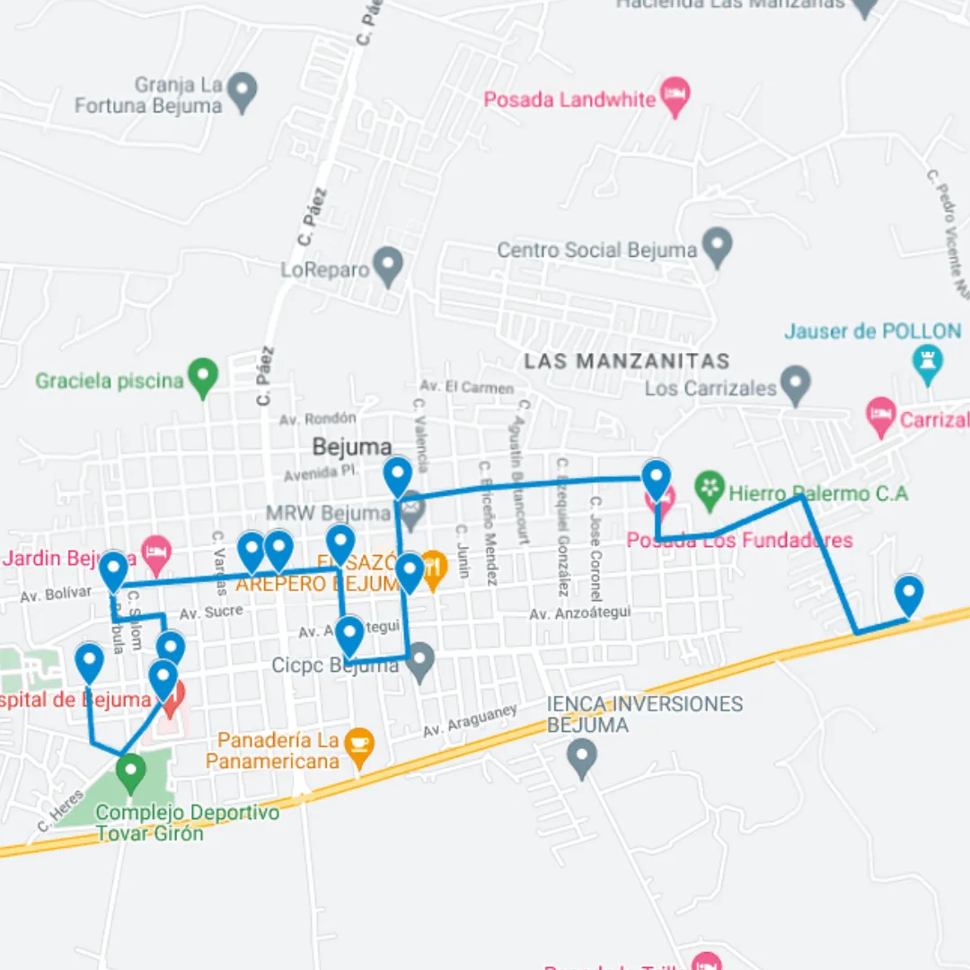 Bejuma Ruta de Bus 2: Terminal-Justino Giron