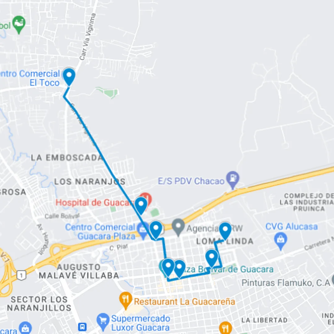 Guacara Ruta de Bus 5: El Toco-Loma Linda