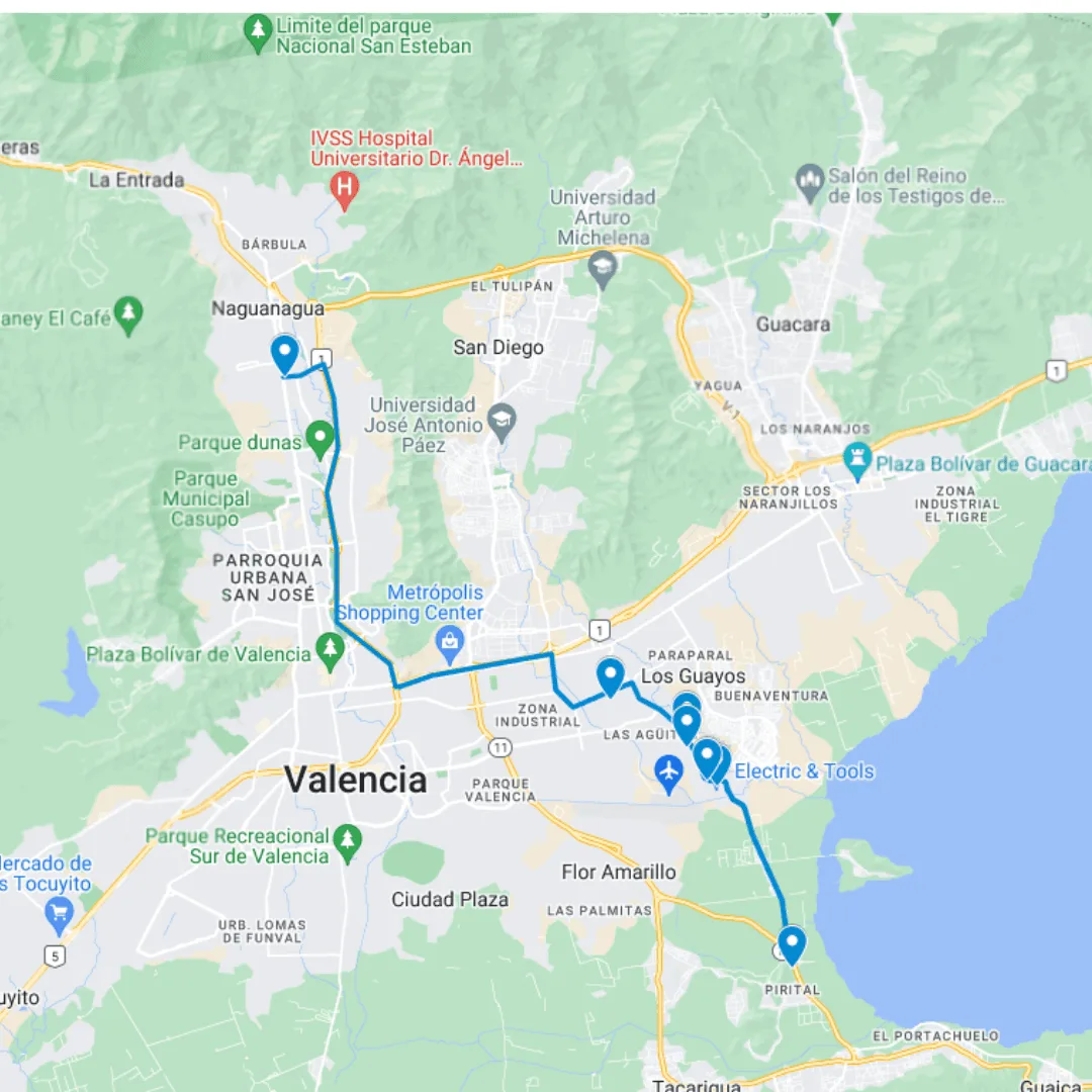 BUS-LOS-RUTA-3 Los Guayos Ruta de Bus 3: La Isla-Pirital