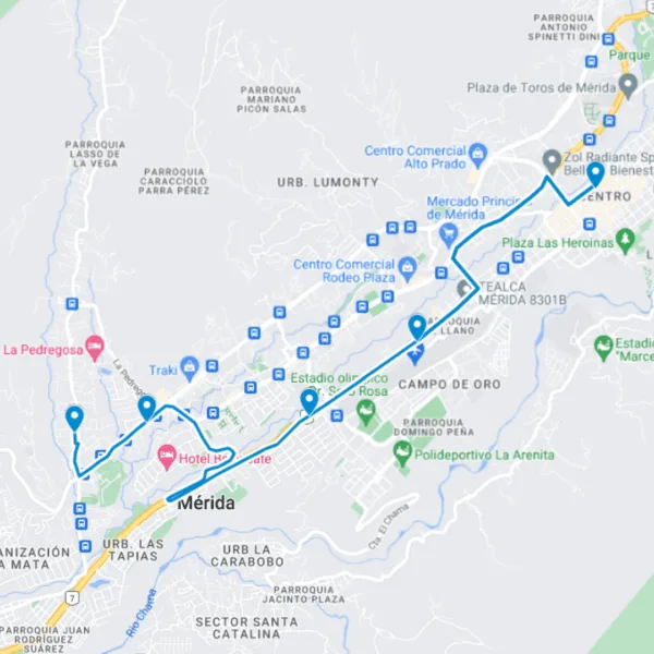 Mérida Ruta de Bus 2: Urb.Pedregosa-Centro