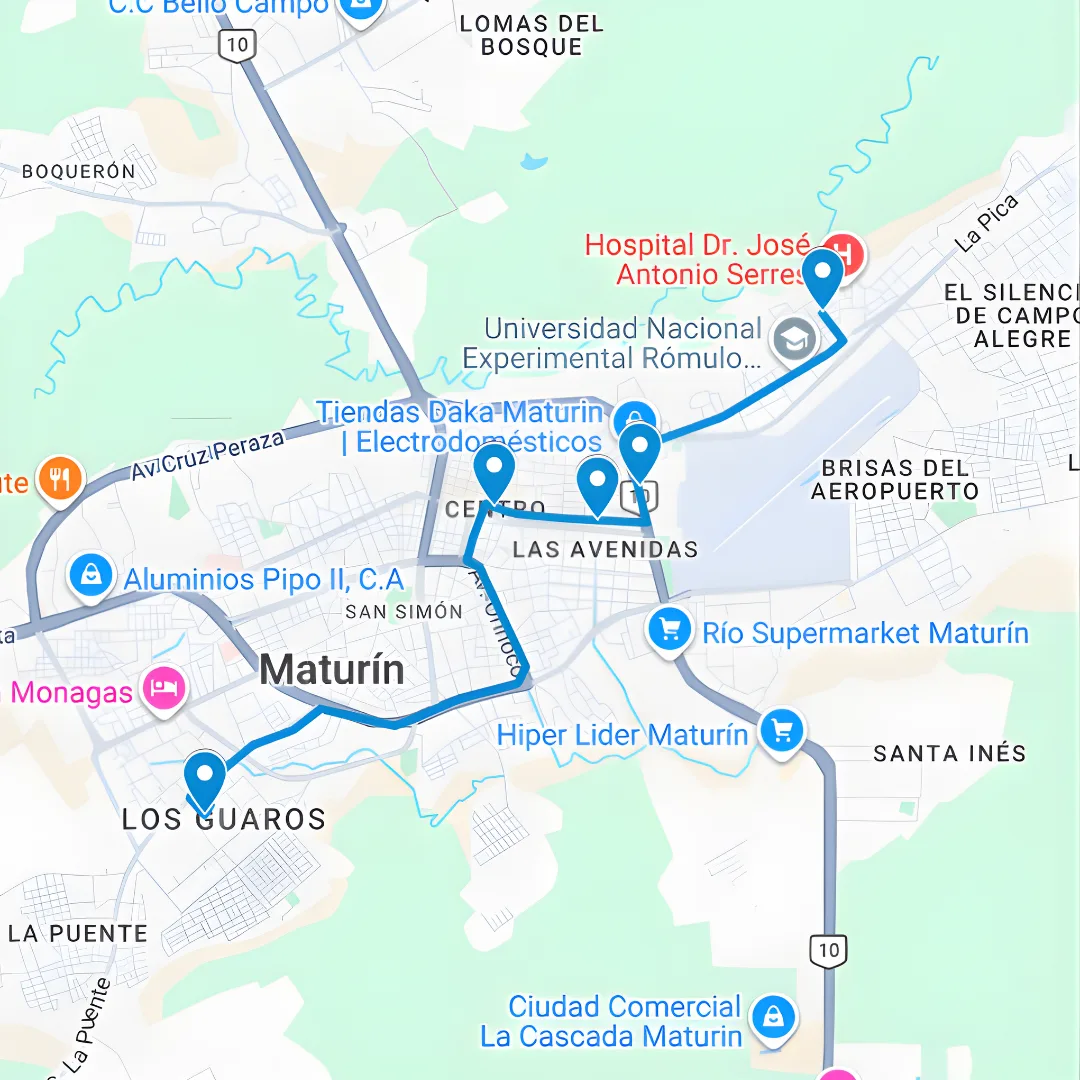 Monagas Ruta de Bus Maturín 4: Los Guaros-Las Cocuizas