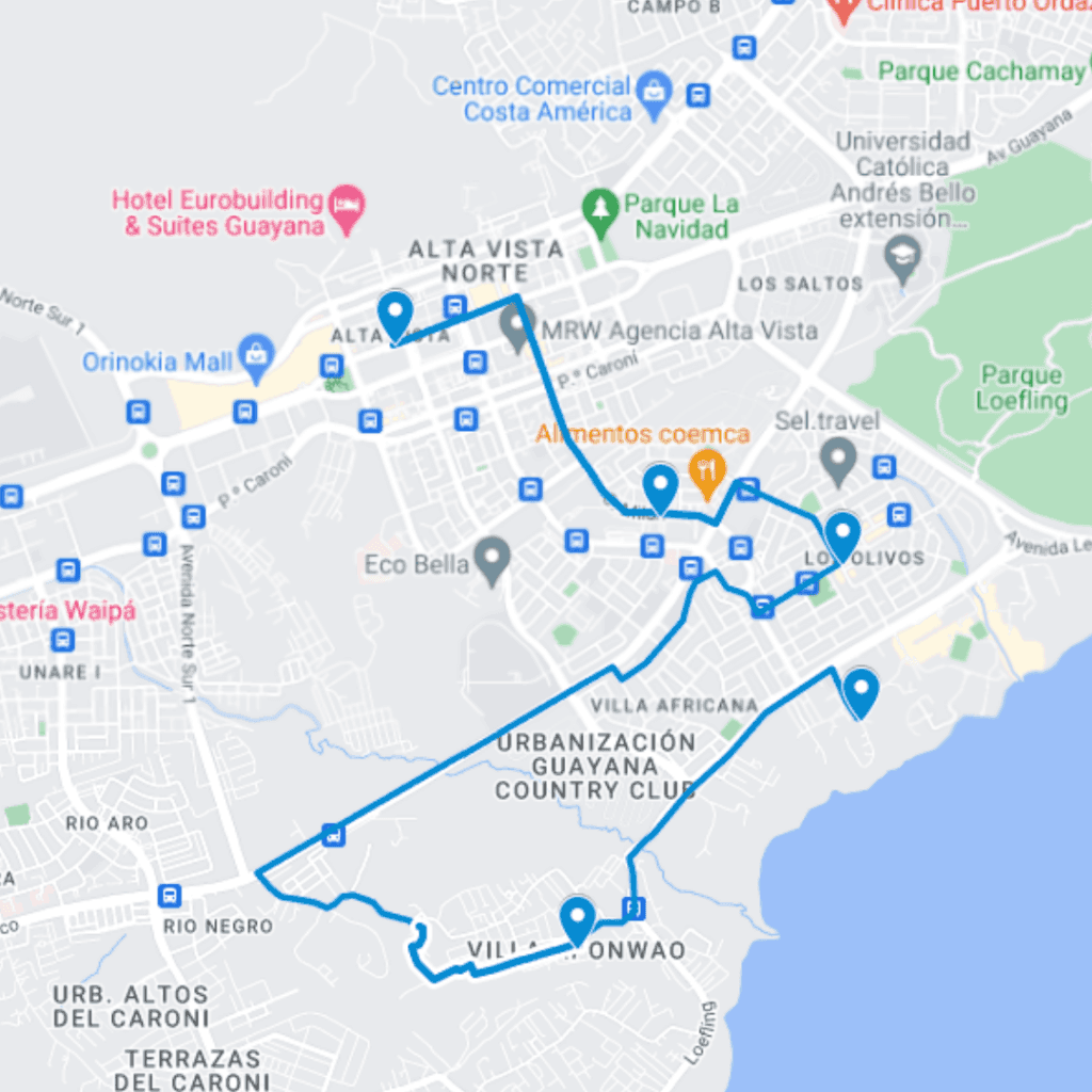 Puerto Ordaz Ruta de Bus 3: La Esperanza-Alta Vista