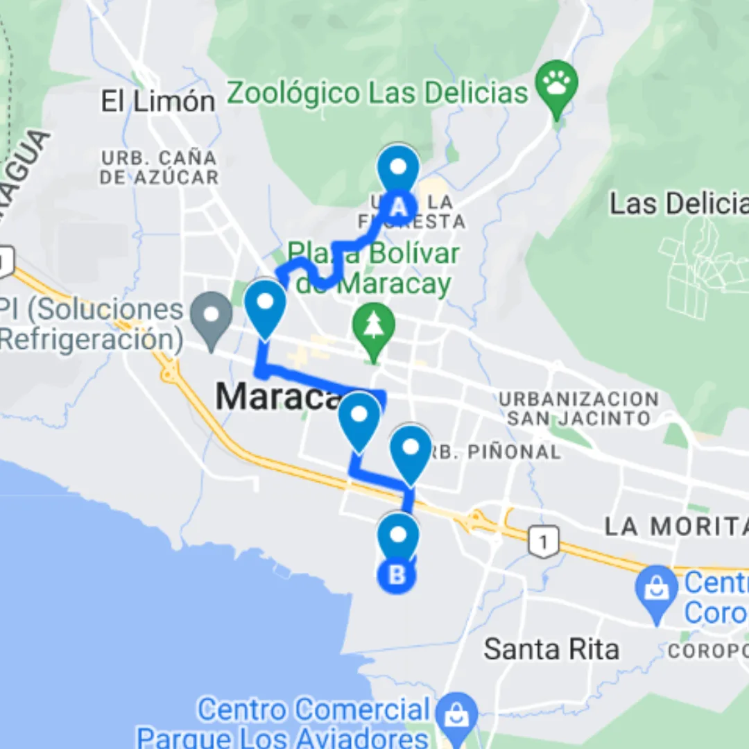 Maracay Ruta de Bus 1: Hospital - Terminal de Pasajeros