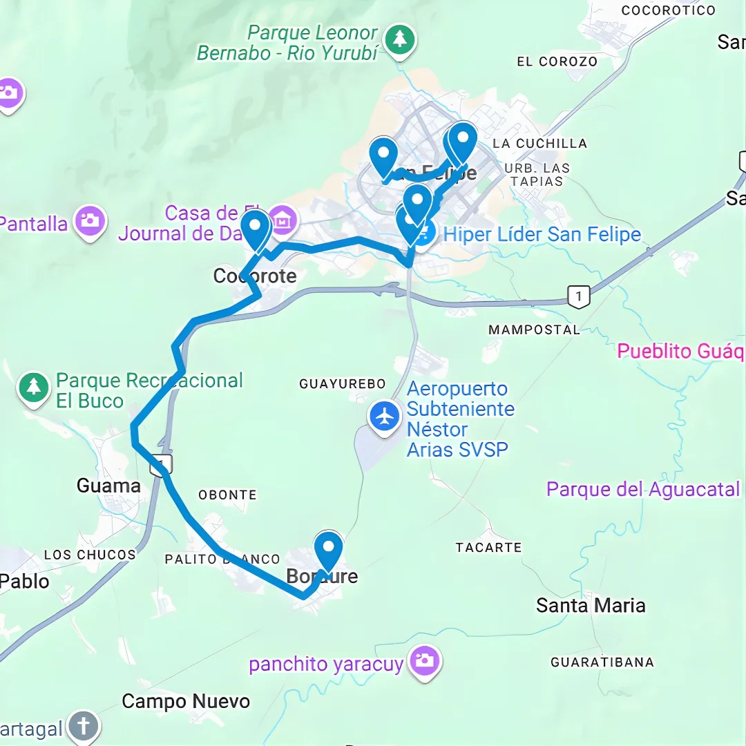 Valla publicitaria en Yaracuy - Yaracuy Ruta de Bus San Felipe 1: Terminal Nuevo-Av. Bolivar